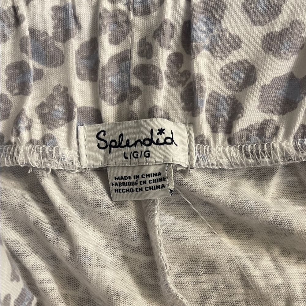 Splendid Light Blue and Leopard Print Pajama Set - Picture 5 of 6